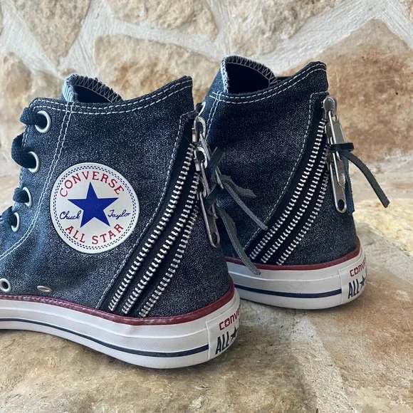 Converse Chuck Taylor All Star High Top Zipper Sneakers Women’s 8 - Picture 13 of 16